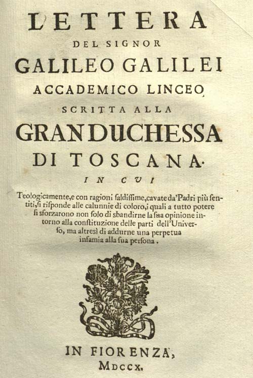 Famous letter from Galileo.